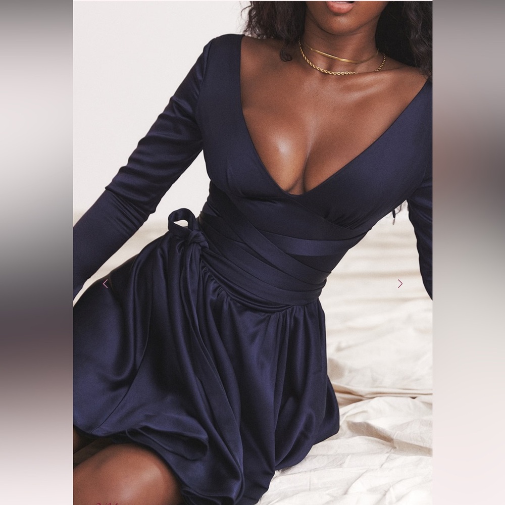 House of CB Midnight Blue Long Sleeve Dress